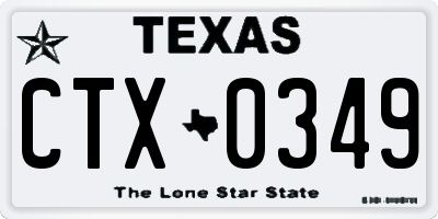 TX license plate CTX0349