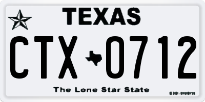 TX license plate CTX0712