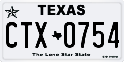 TX license plate CTX0754