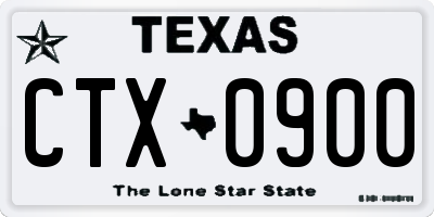 TX license plate CTX0900