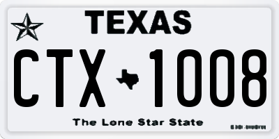 TX license plate CTX1008