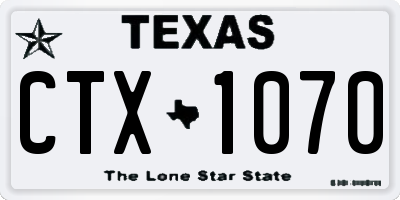 TX license plate CTX1070