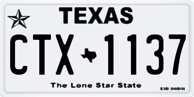 TX license plate CTX1137