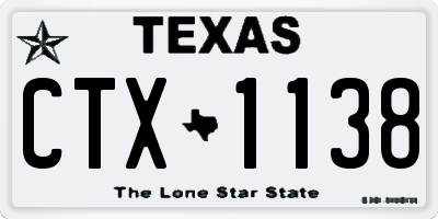 TX license plate CTX1138