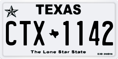 TX license plate CTX1142
