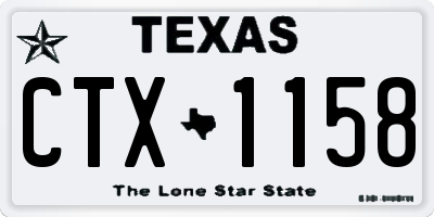 TX license plate CTX1158