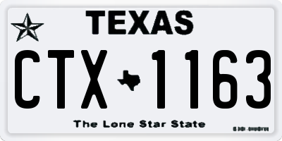 TX license plate CTX1163