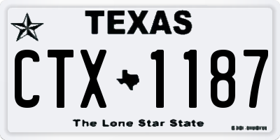 TX license plate CTX1187
