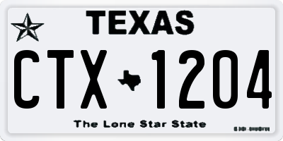 TX license plate CTX1204