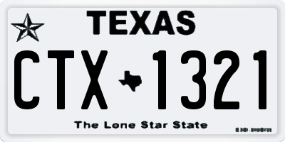 TX license plate CTX1321