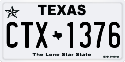 TX license plate CTX1376