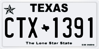 TX license plate CTX1391