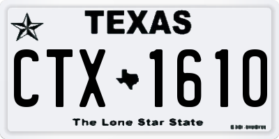 TX license plate CTX1610