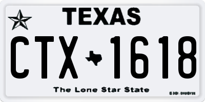 TX license plate CTX1618
