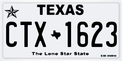TX license plate CTX1623