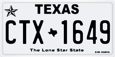 TX license plate CTX1649