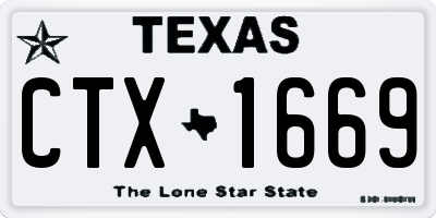 TX license plate CTX1669