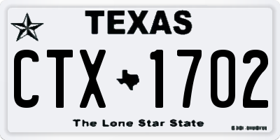 TX license plate CTX1702