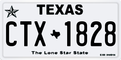 TX license plate CTX1828
