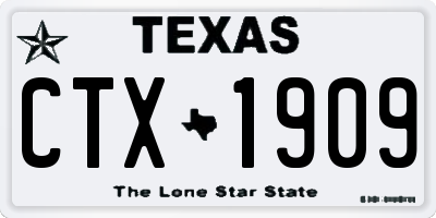 TX license plate CTX1909