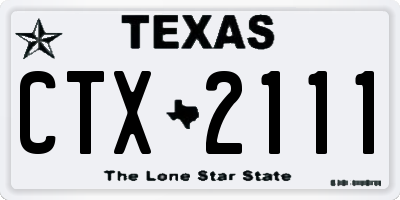 TX license plate CTX2111