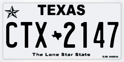 TX license plate CTX2147