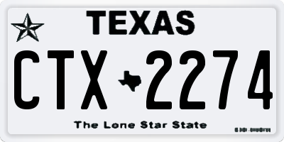 TX license plate CTX2274