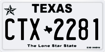TX license plate CTX2281