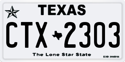 TX license plate CTX2303