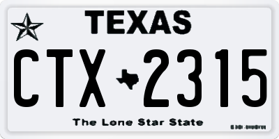 TX license plate CTX2315