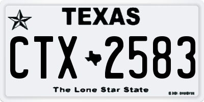 TX license plate CTX2583
