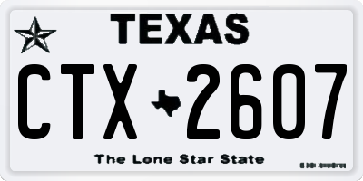 TX license plate CTX2607