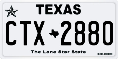 TX license plate CTX2880