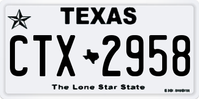 TX license plate CTX2958