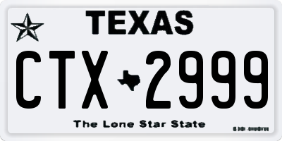TX license plate CTX2999