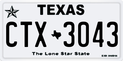 TX license plate CTX3043