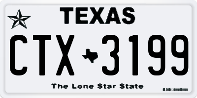 TX license plate CTX3199