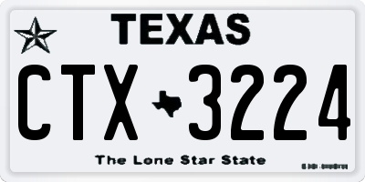 TX license plate CTX3224