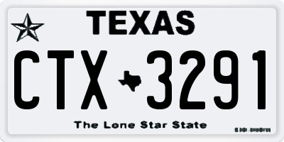 TX license plate CTX3291