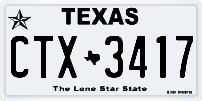 TX license plate CTX3417