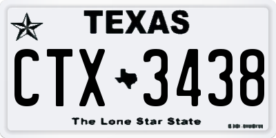 TX license plate CTX3438