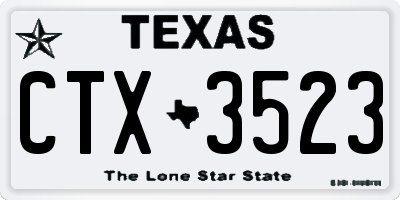 TX license plate CTX3523