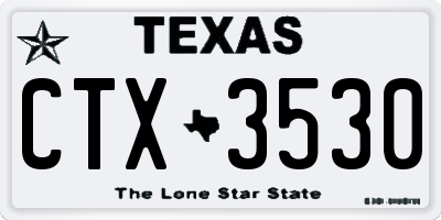 TX license plate CTX3530