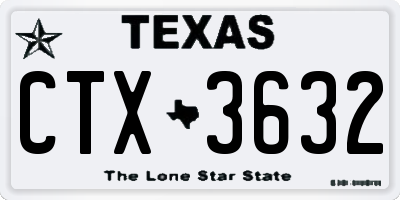 TX license plate CTX3632