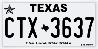 TX license plate CTX3637