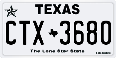 TX license plate CTX3680