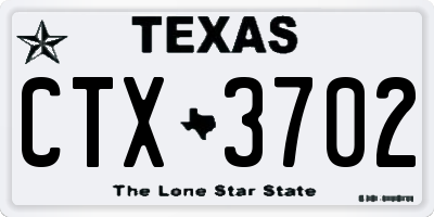 TX license plate CTX3702
