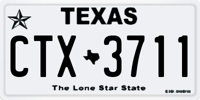 TX license plate CTX3711