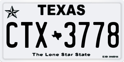 TX license plate CTX3778