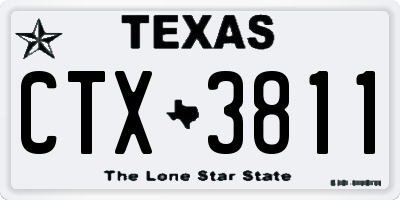 TX license plate CTX3811